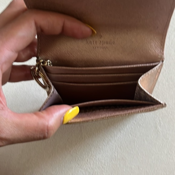 Metallic Rose Gold Kate Spade Keychain Wallet - Picture 3 of 5